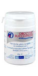 Orozyme bucco fresh zit in ene potje met een lepeltje erbij
